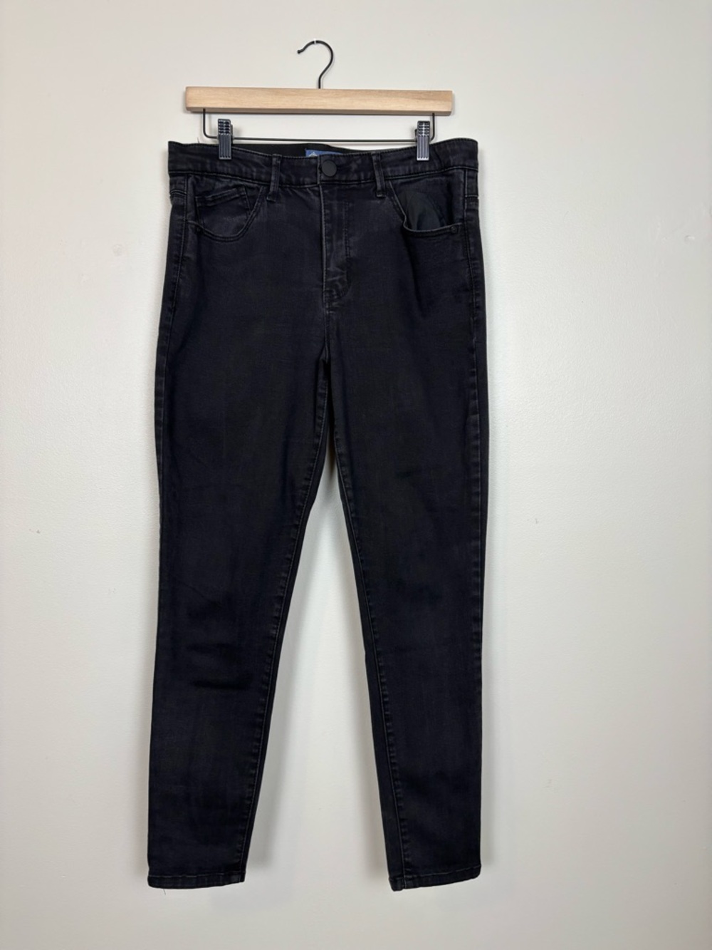 Democracy Jeans Womens 12 Ab Solution High Rise Ankle Skinny Jeans Faded Black